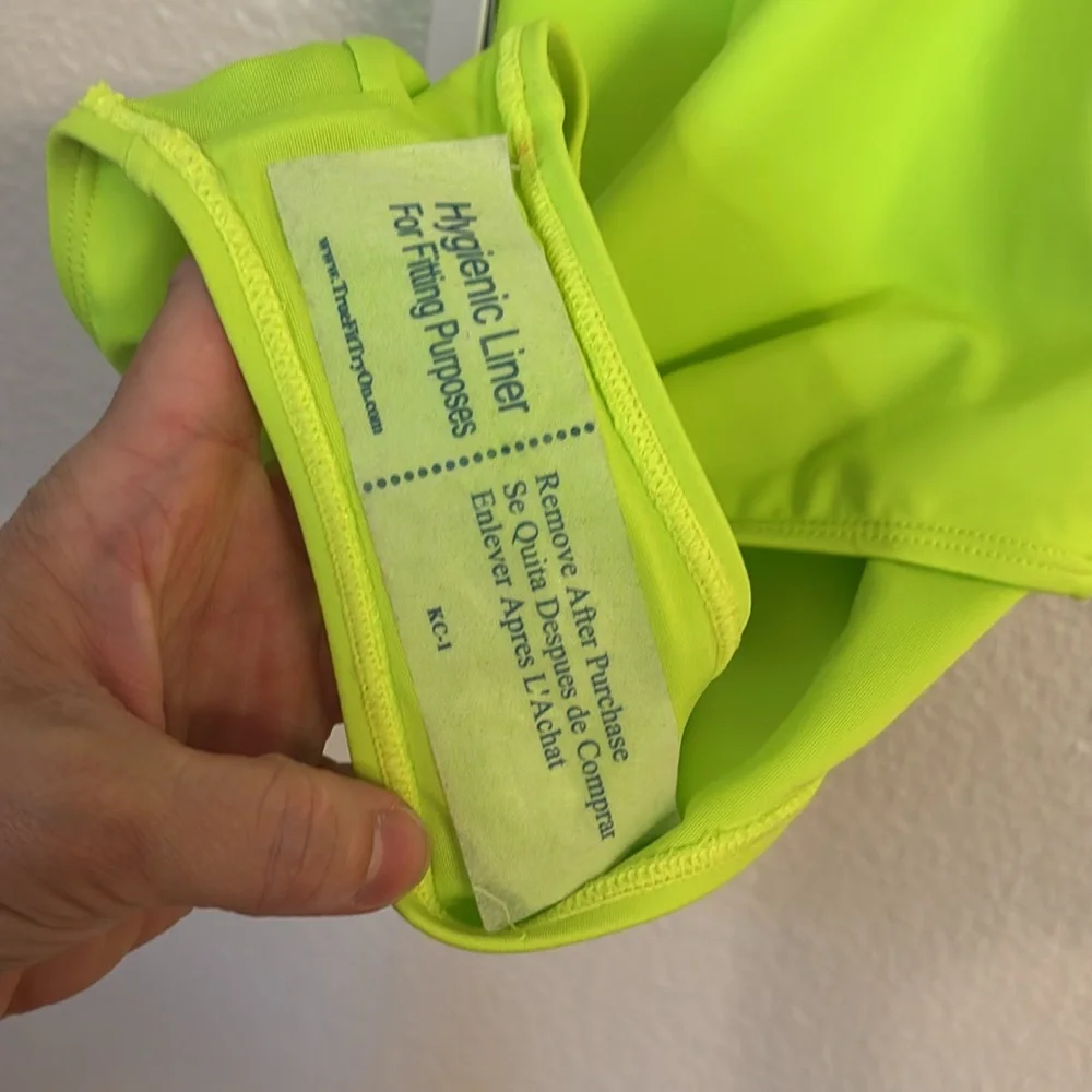 GOOD AMERICAN Always Sunny One- Piece Swimsuit in Electric Lime NWT - Picture 8 of 8